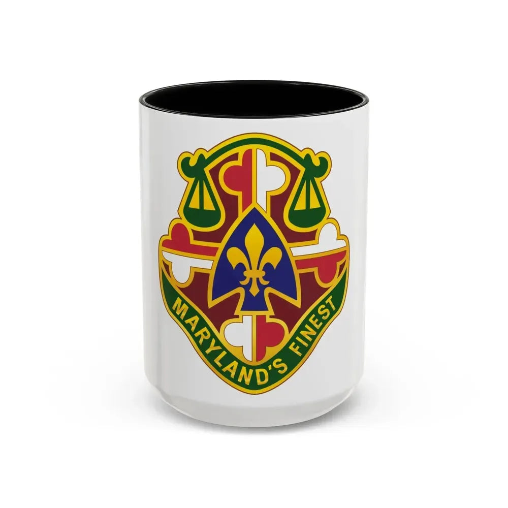 115 Military Police Battalion (U.S. Army) Accent Coffee Mug 15oz Black - Go Mug Yourself