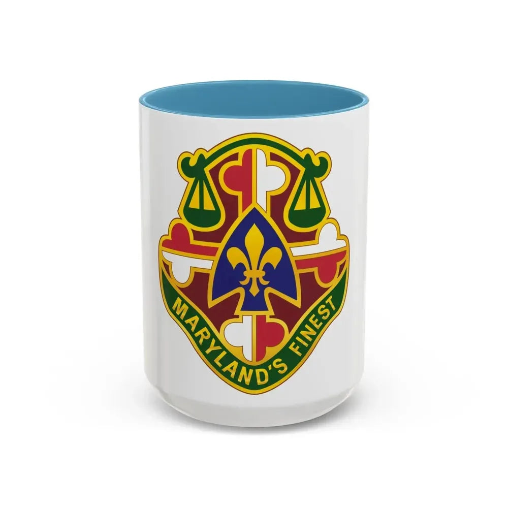 115 Military Police Battalion (U.S. Army) Accent Coffee Mug 15oz Light Blue - Go Mug Yourself