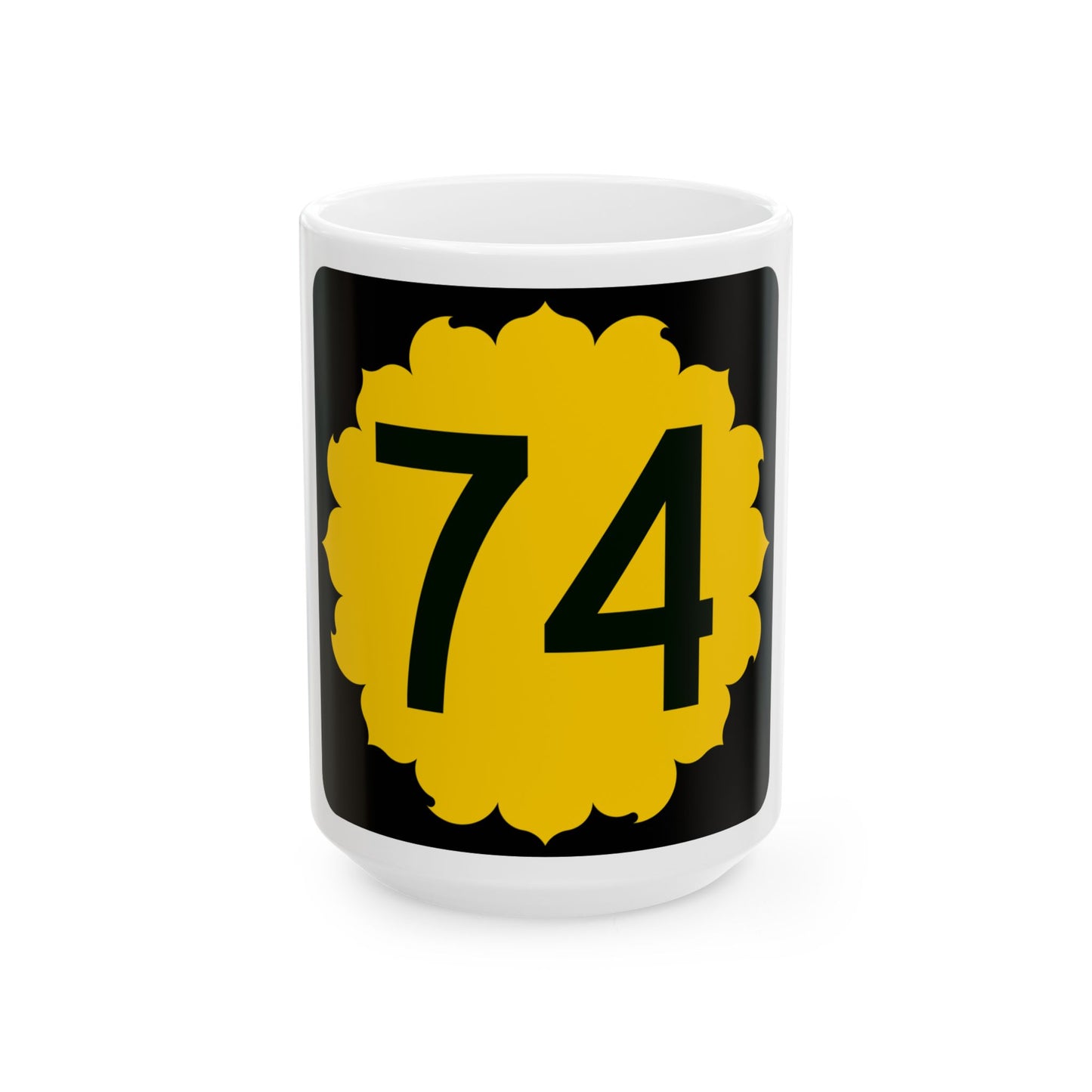 K-74 (Kansas) (Road Sign) White Coffee Mug