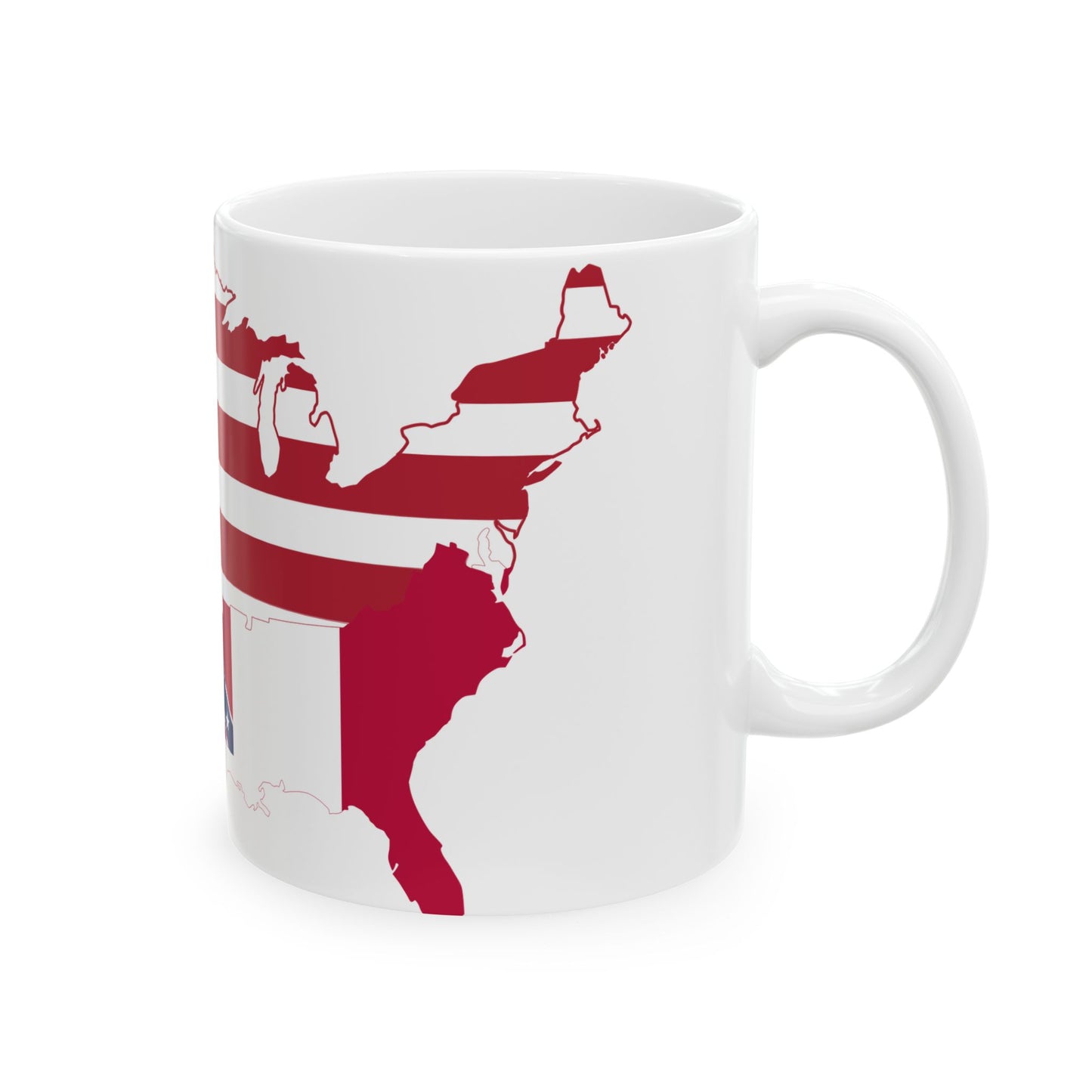 Flag-map of the United and Confederate States (United States) White Coffee Mug