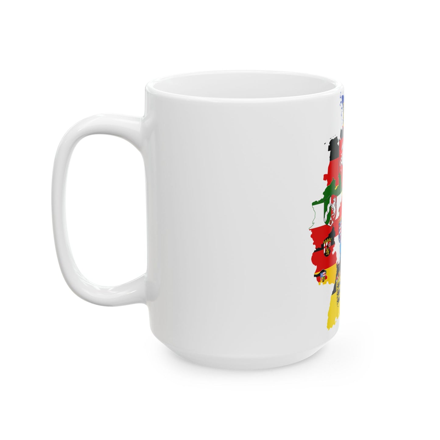 Flag-map of Germany subdivisions (Germany) White Coffee Mug