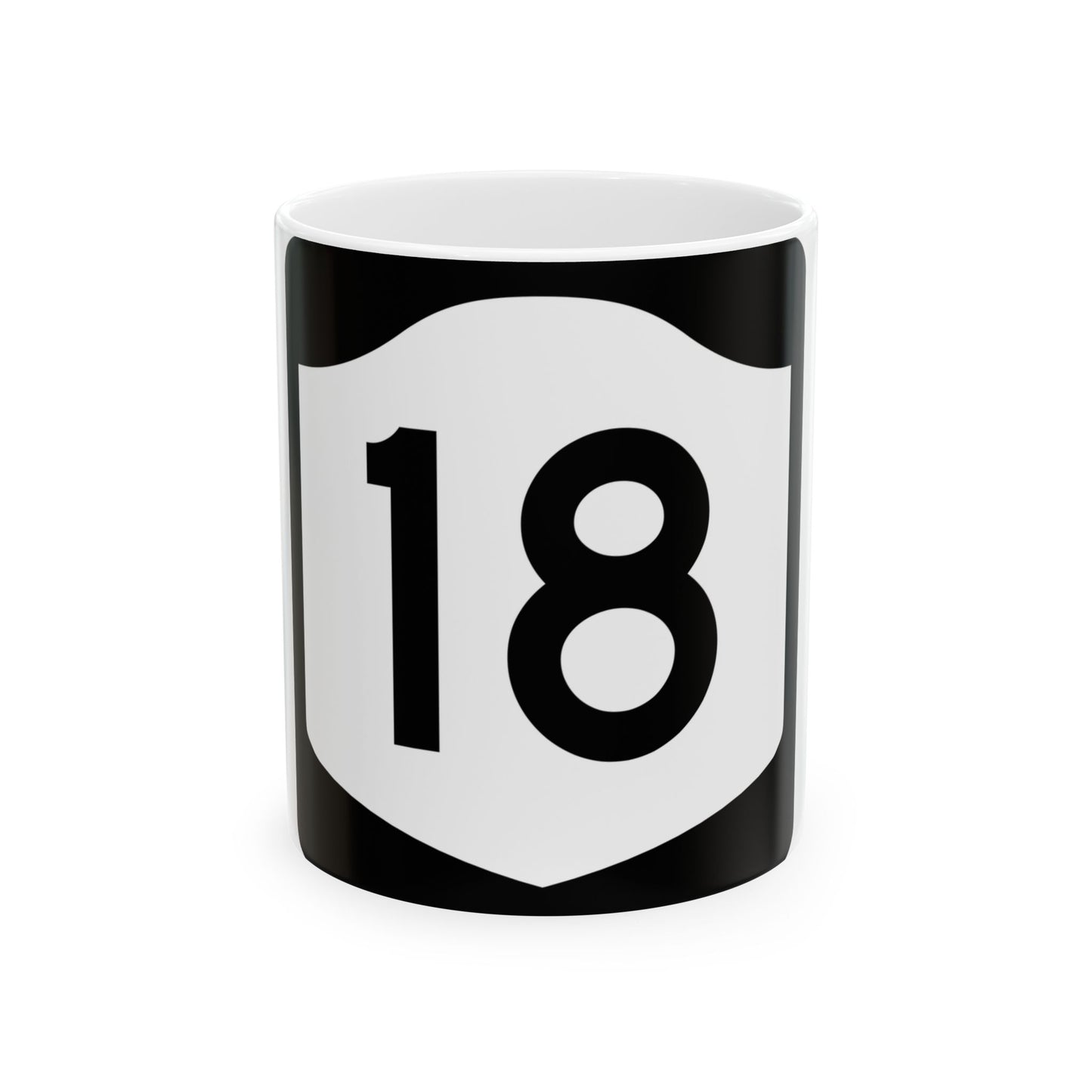 NY-18 (New York) (Road Sign) White Coffee Mug