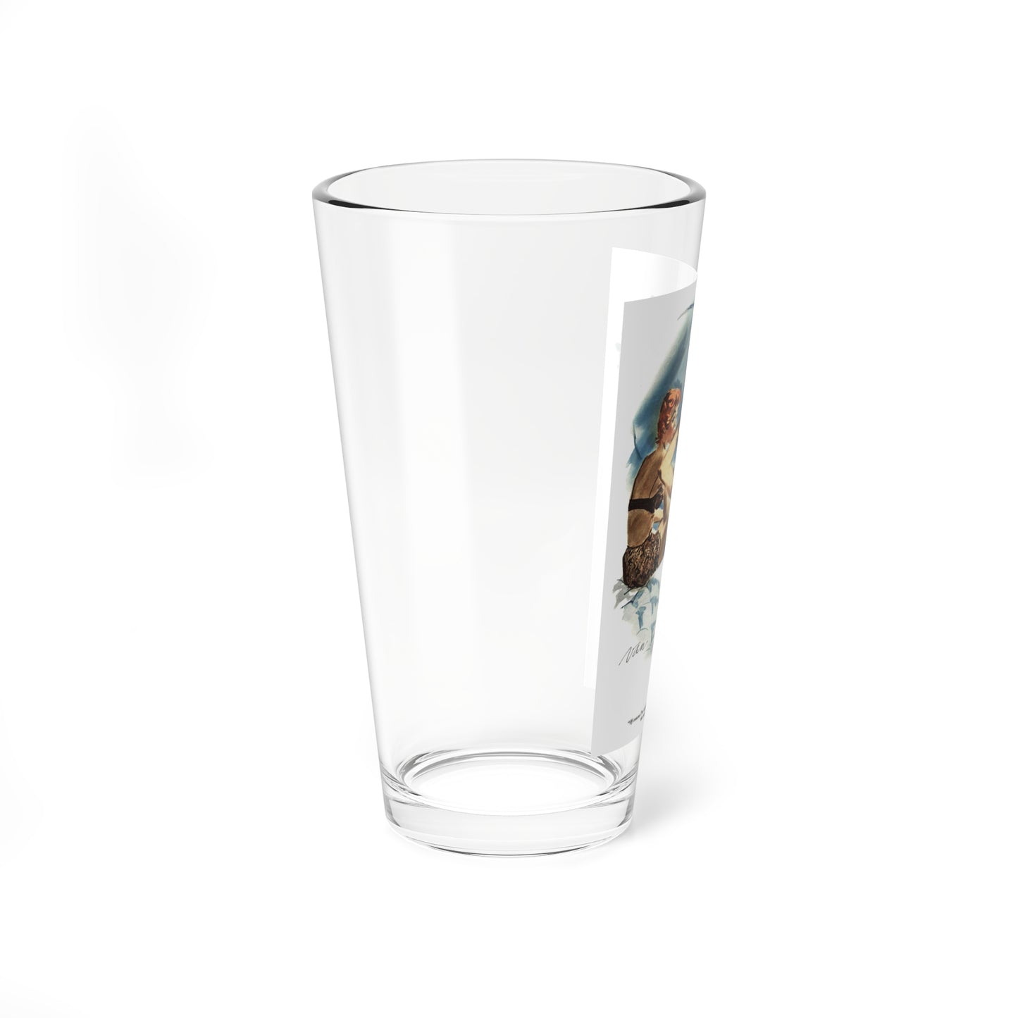 Of course I'm taking out these curlers, Esquire, May 1954 (Magazine Illustration) Pint Glass 16oz