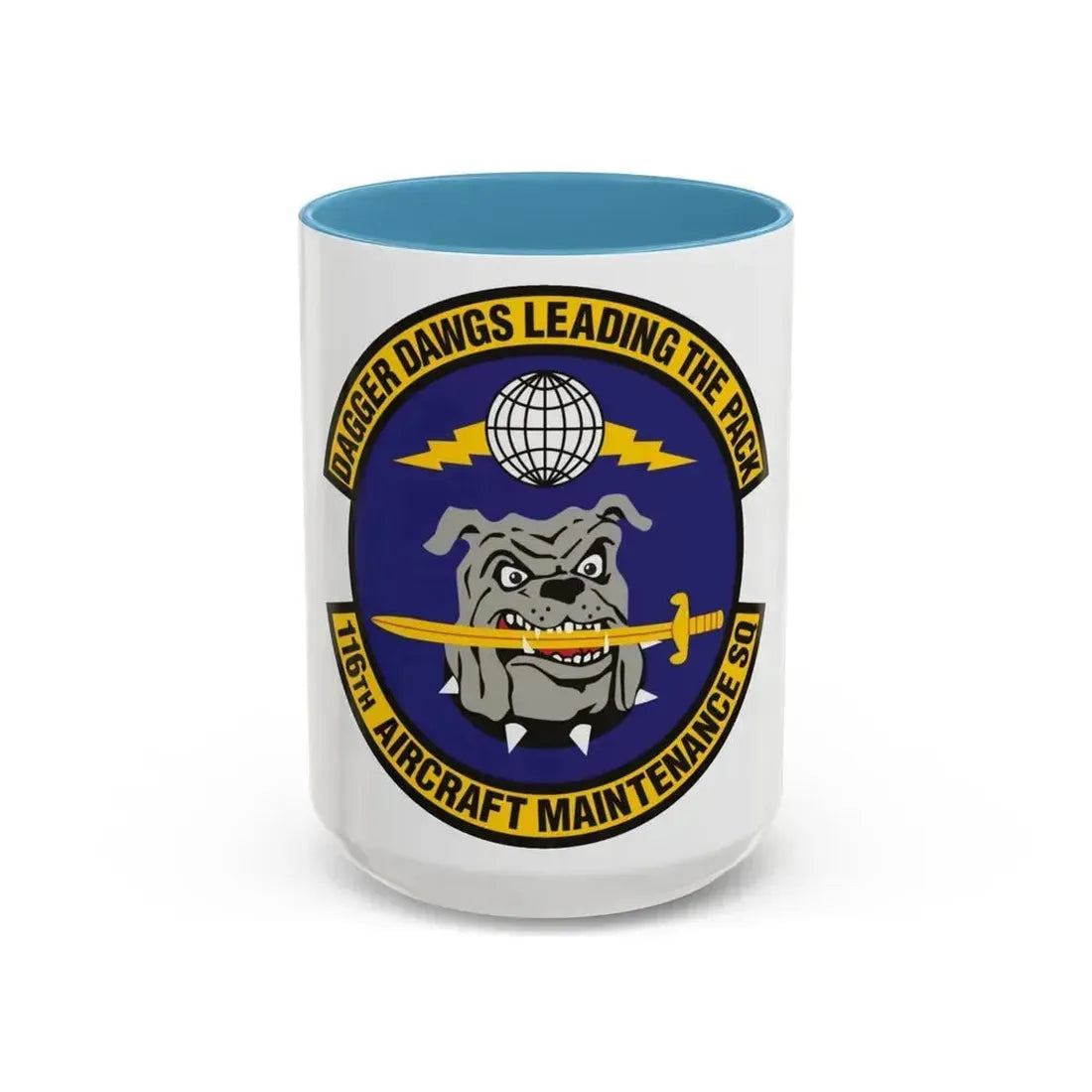 116th Aircraft Maintenance Squadron (U.S. Air Force) Accent Coffee Mug 15oz Light Blue - Go Mug Yourself