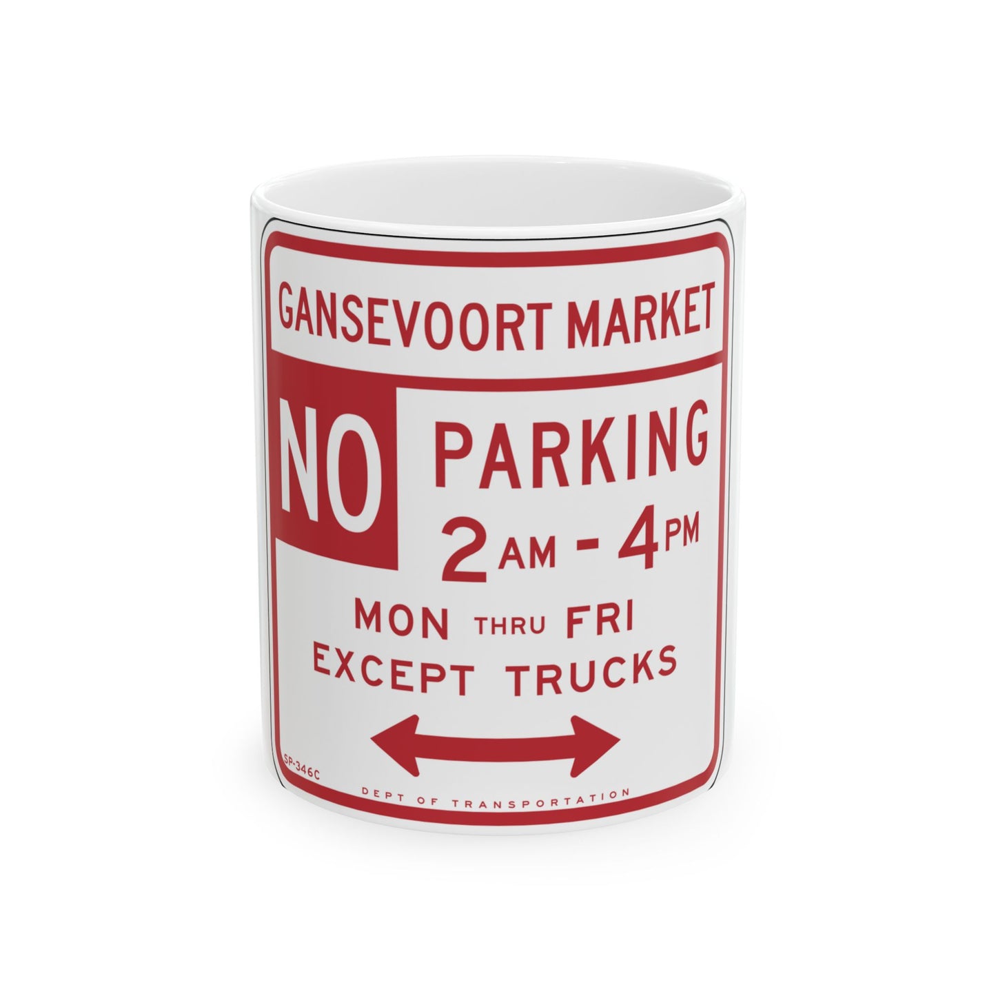 NYCDOT SC-346C (New York) (Road Sign) White Coffee Mug