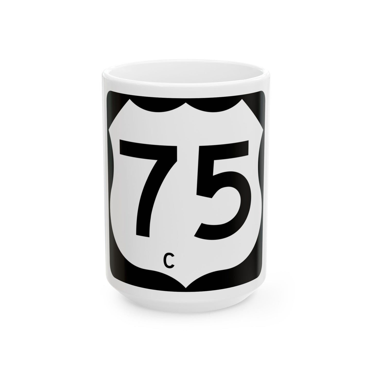 Texas Business US 75-C (Texas) (Road Sign) White Coffee Mug