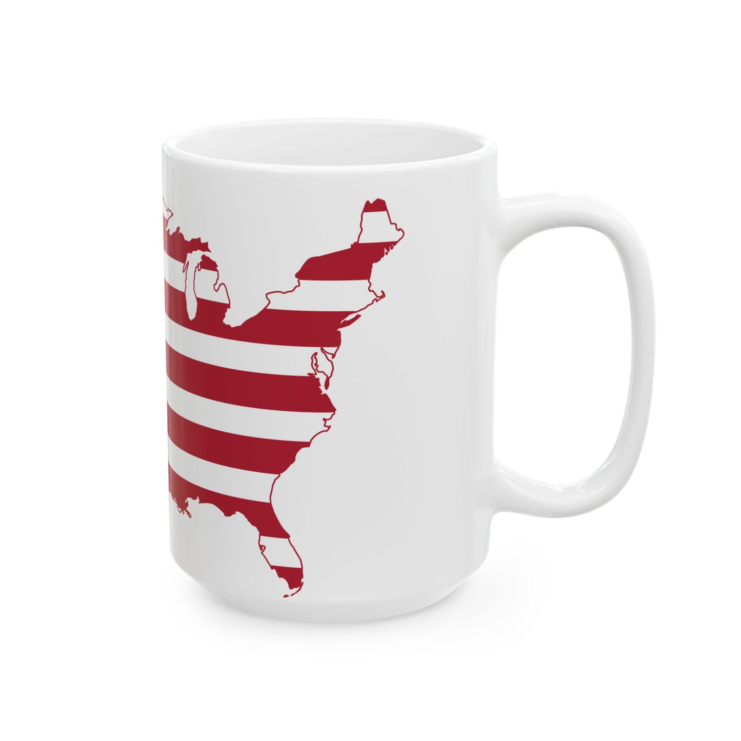 Flag-map of the United States (United States) White Coffee Mug