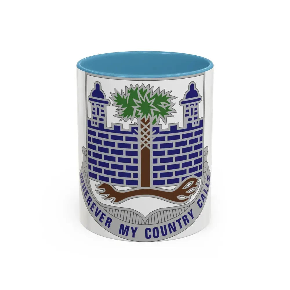 118th Infantry Regiment (U.S. Army) Accent Coffee Mug 11oz Light Blue - Go Mug Yourself