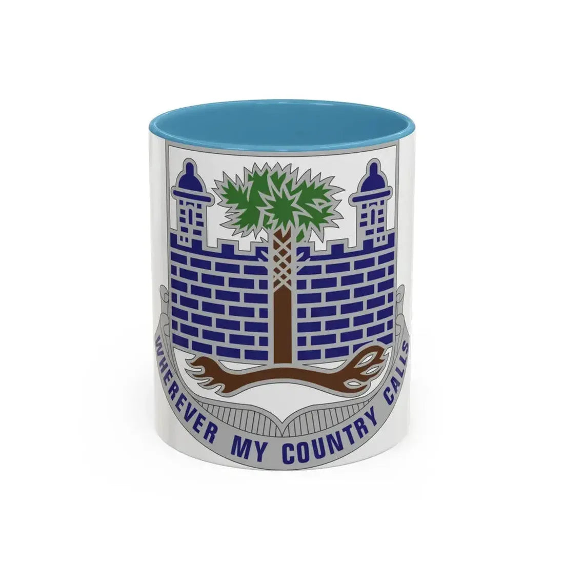 118th Infantry Regiment (U.S. Army) Accent Coffee Mug 11oz Light Blue - Go Mug Yourself