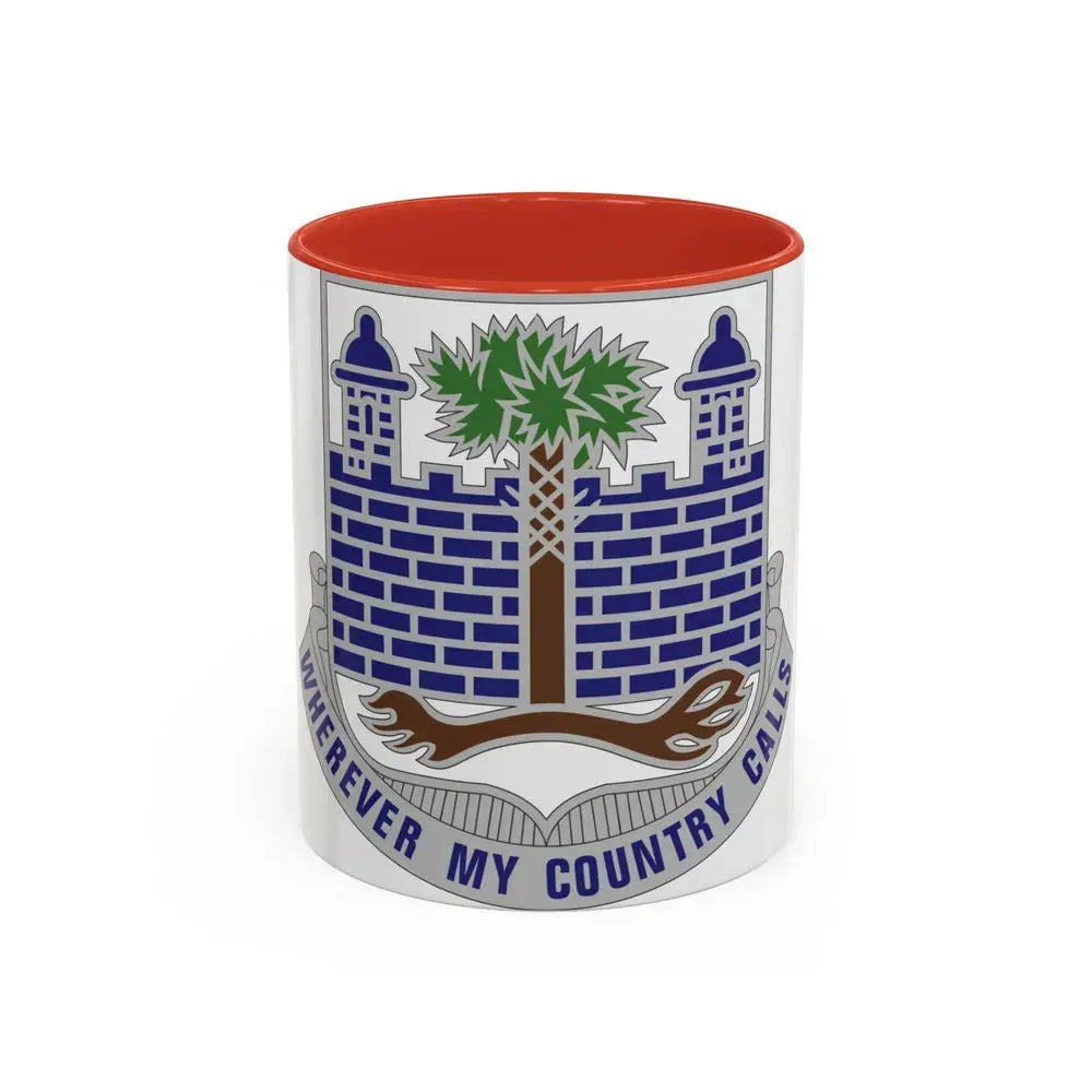 118th Infantry Regiment (U.S. Army) Accent Coffee Mug 11oz Red - Go Mug Yourself