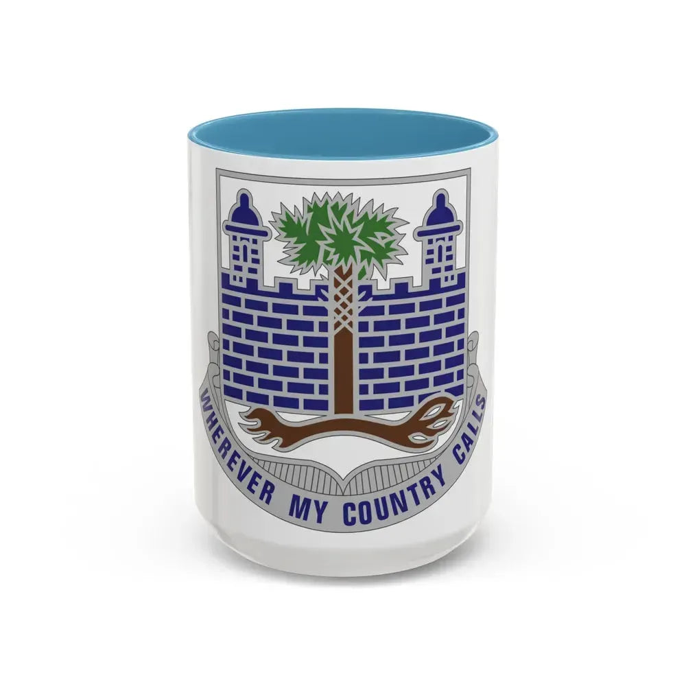 118th Infantry Regiment (U.S. Army) Accent Coffee Mug 15oz Light Blue - Go Mug Yourself