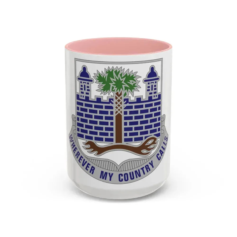 118th Infantry Regiment (U.S. Army) Accent Coffee Mug 15oz Pink - Go Mug Yourself
