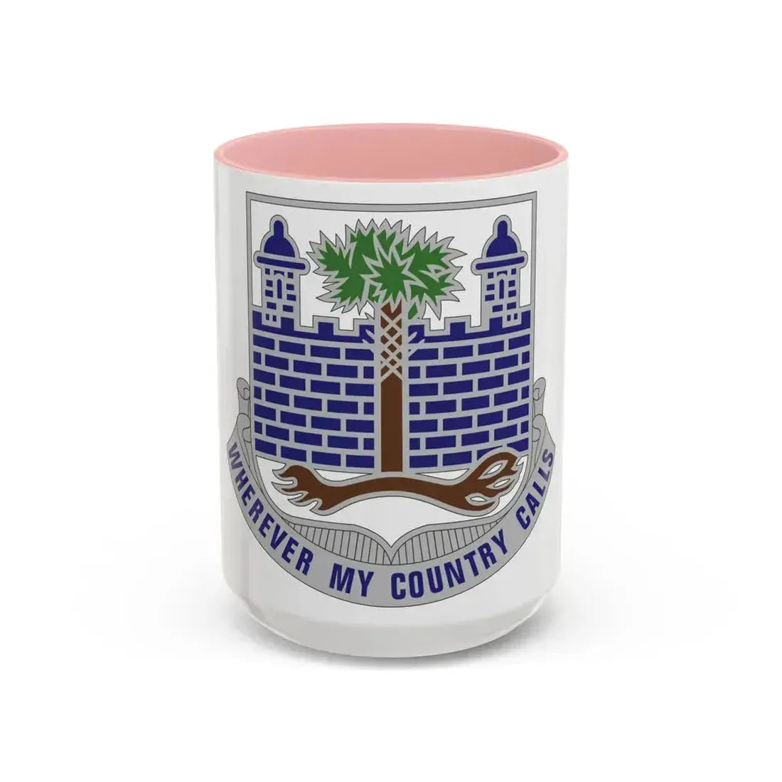 118th Infantry Regiment (U.S. Army) Accent Coffee Mug 15oz Pink - Go Mug Yourself