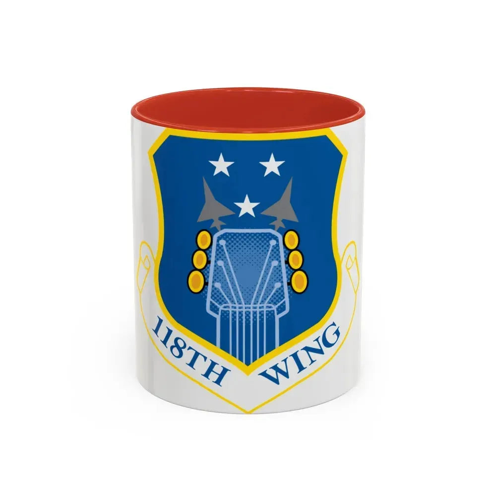 118th Wing ANG (U.S. Air Force) Accent Coffee Mug 11oz Red - Go Mug Yourself