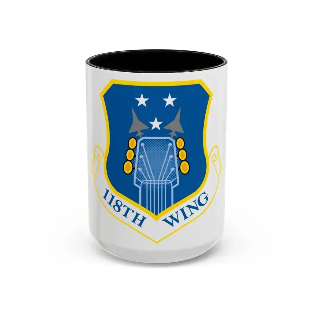 118th Wing ANG (U.S. Air Force) Accent Coffee Mug 15oz Black - Go Mug Yourself