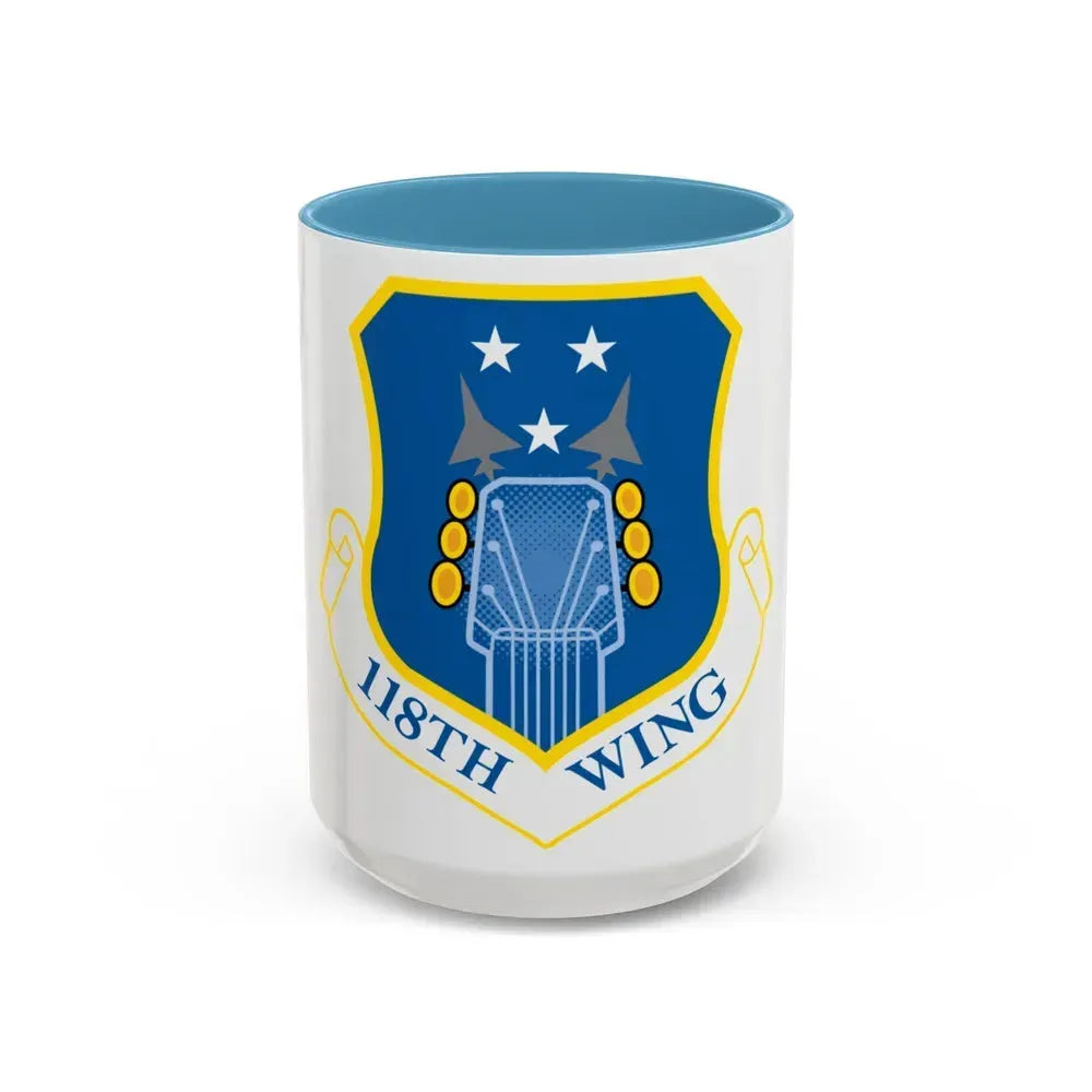 118th Wing ANG (U.S. Air Force) Accent Coffee Mug 15oz Light Blue - Go Mug Yourself