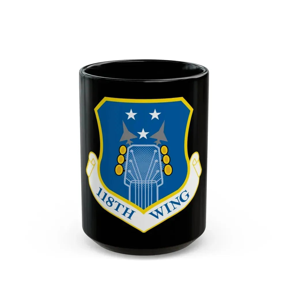 118th Wing ANG (U.S. Air Force) Black Coffee Mug 15oz - Go Mug Yourself
