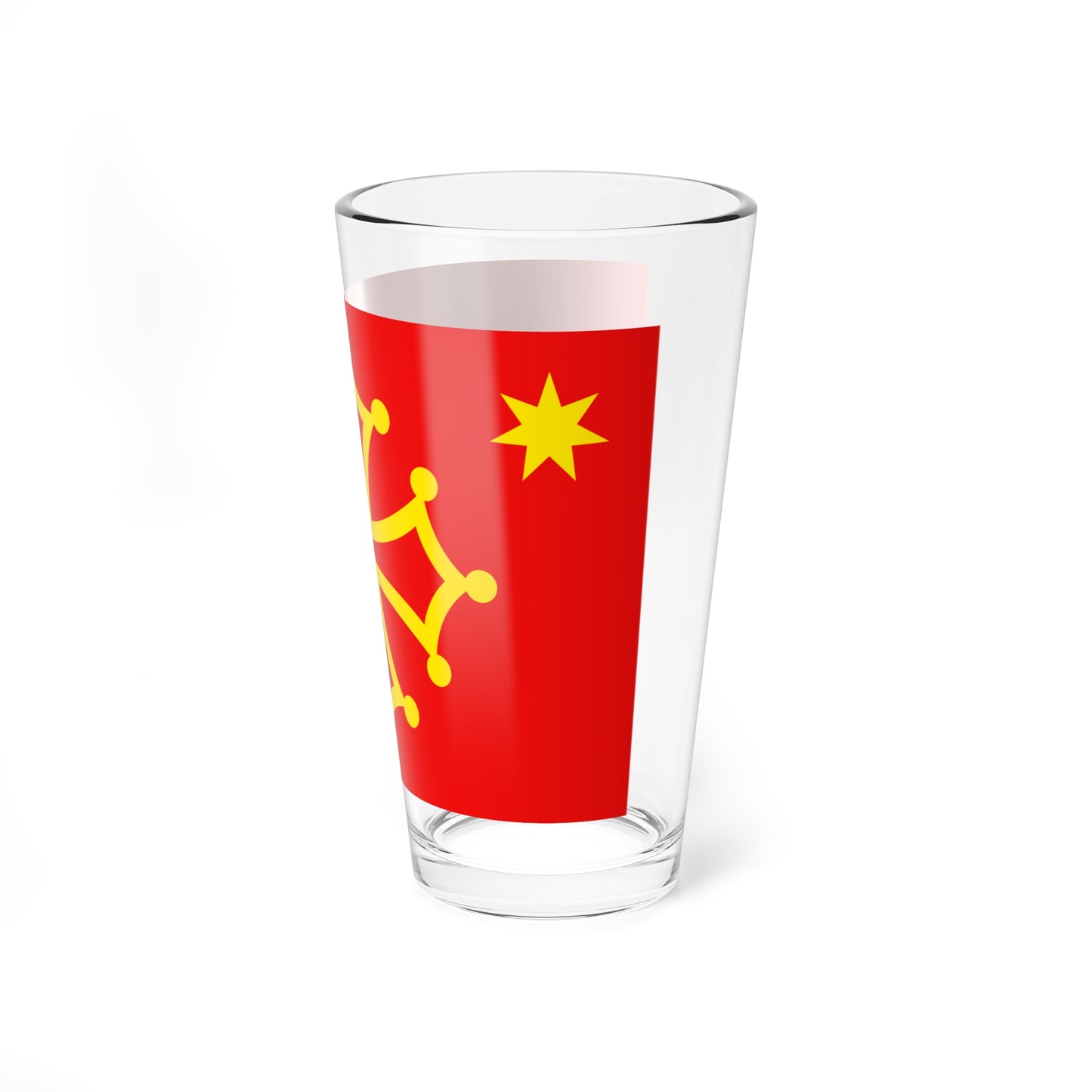 New Flag of Occitania with star (France) Pint Glass 16oz