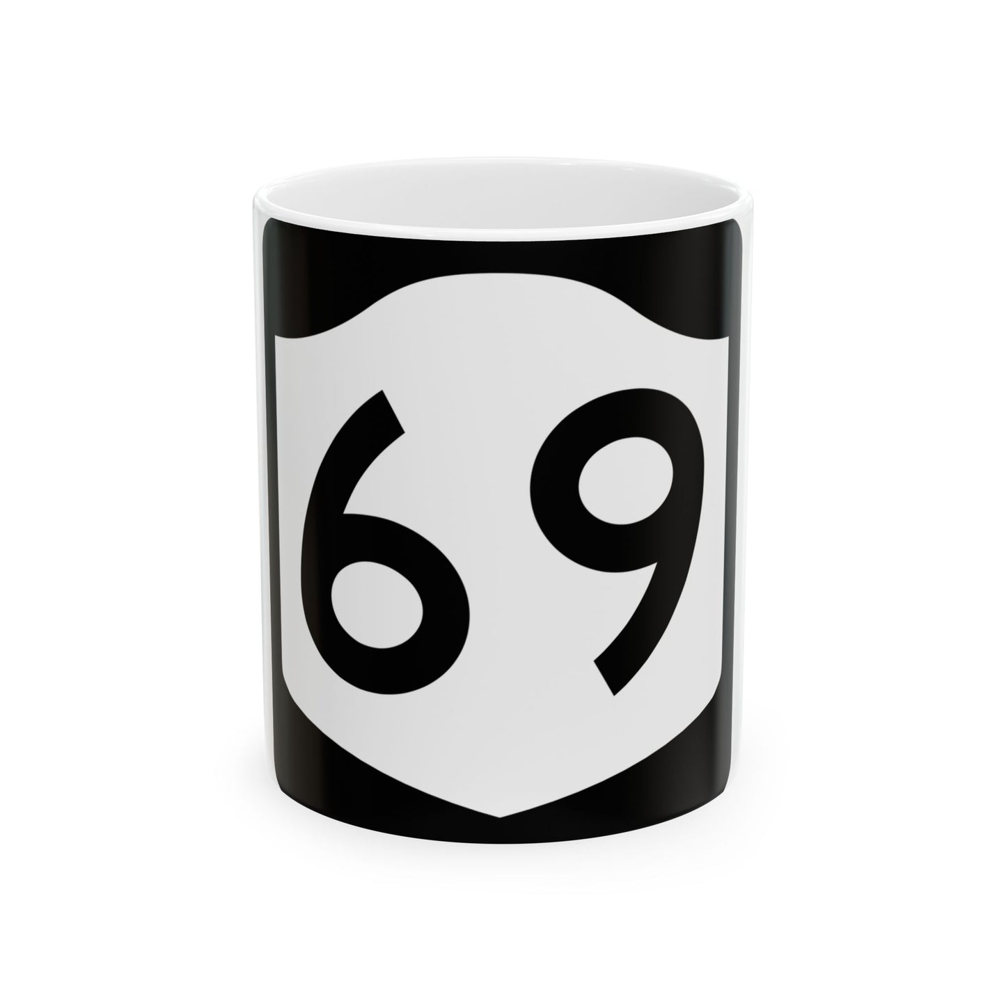 NY-69 (New York) (Road Sign) White Coffee Mug