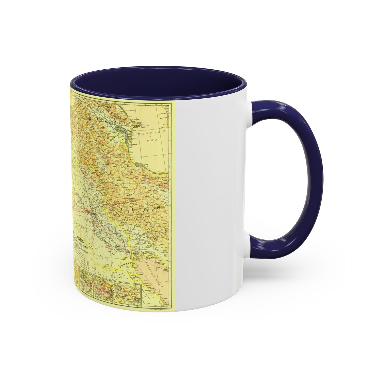 Middle East - Bible Lands and the Cradle of Western Civilization (1938) (Map) Accent Coffee Mug