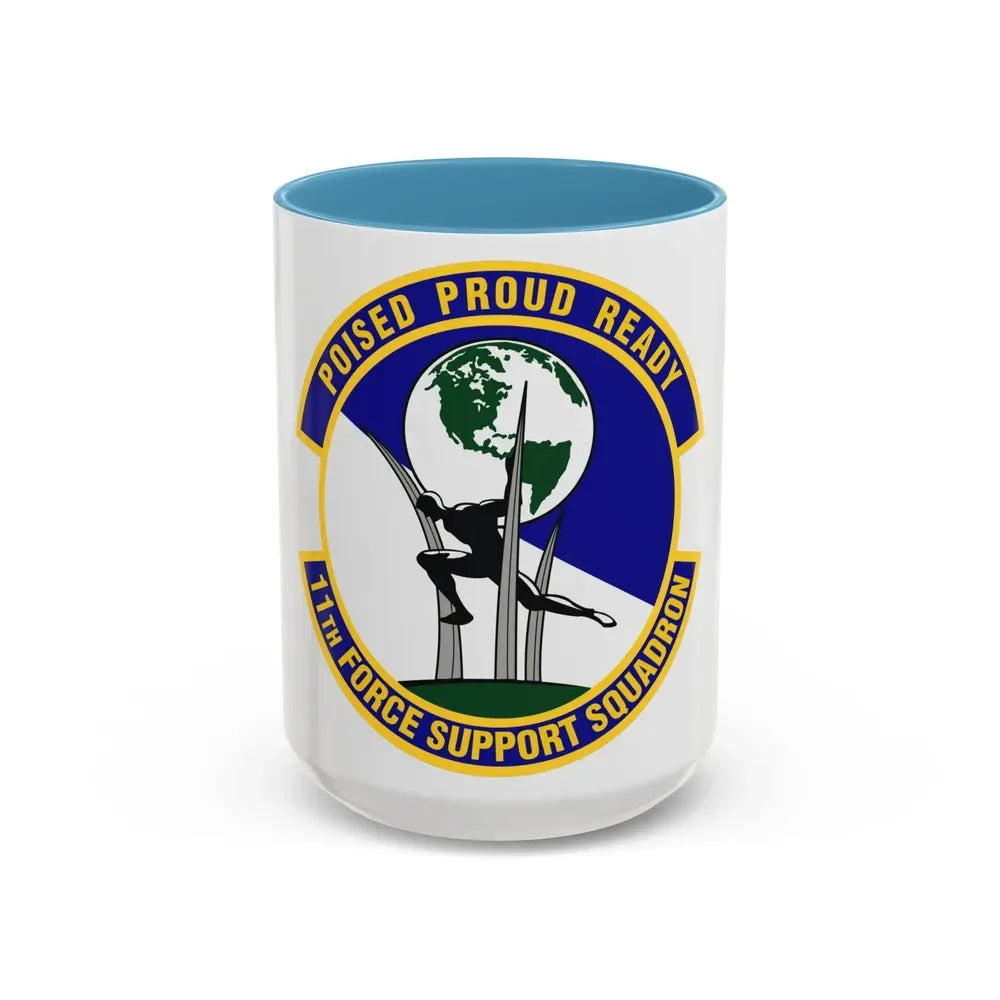 11th Force Support Squadron (U.S. Air Force) Accent Coffee Mug 15oz Light Blue - Go Mug Yourself