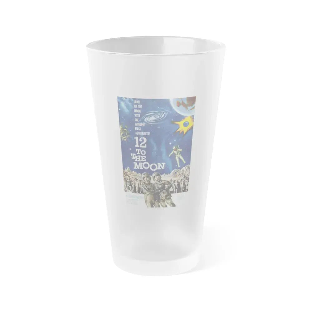 12 TO THE MOON 1960 Movie Poster - Frosted Pint Glass 16oz Default Title - Go Mug Yourself