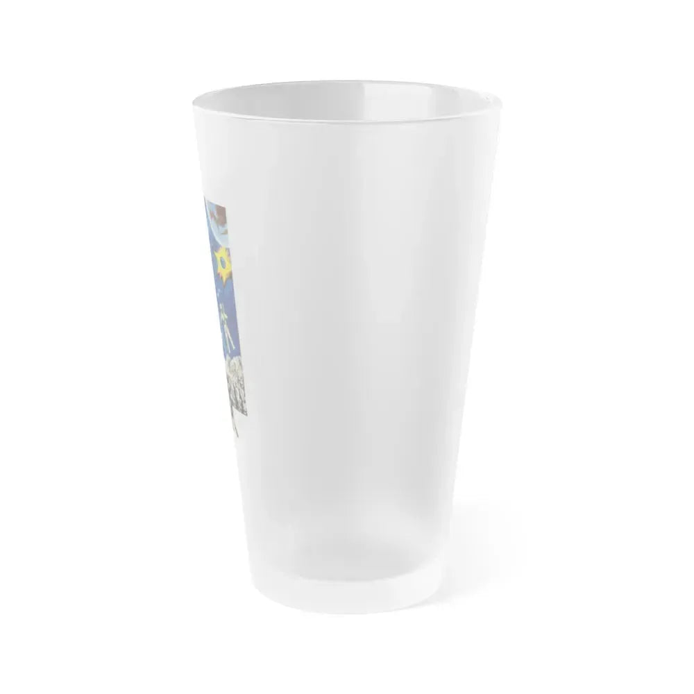 12 TO THE MOON 1960 Movie Poster - Frosted Pint Glass 16oz - Go Mug Yourself