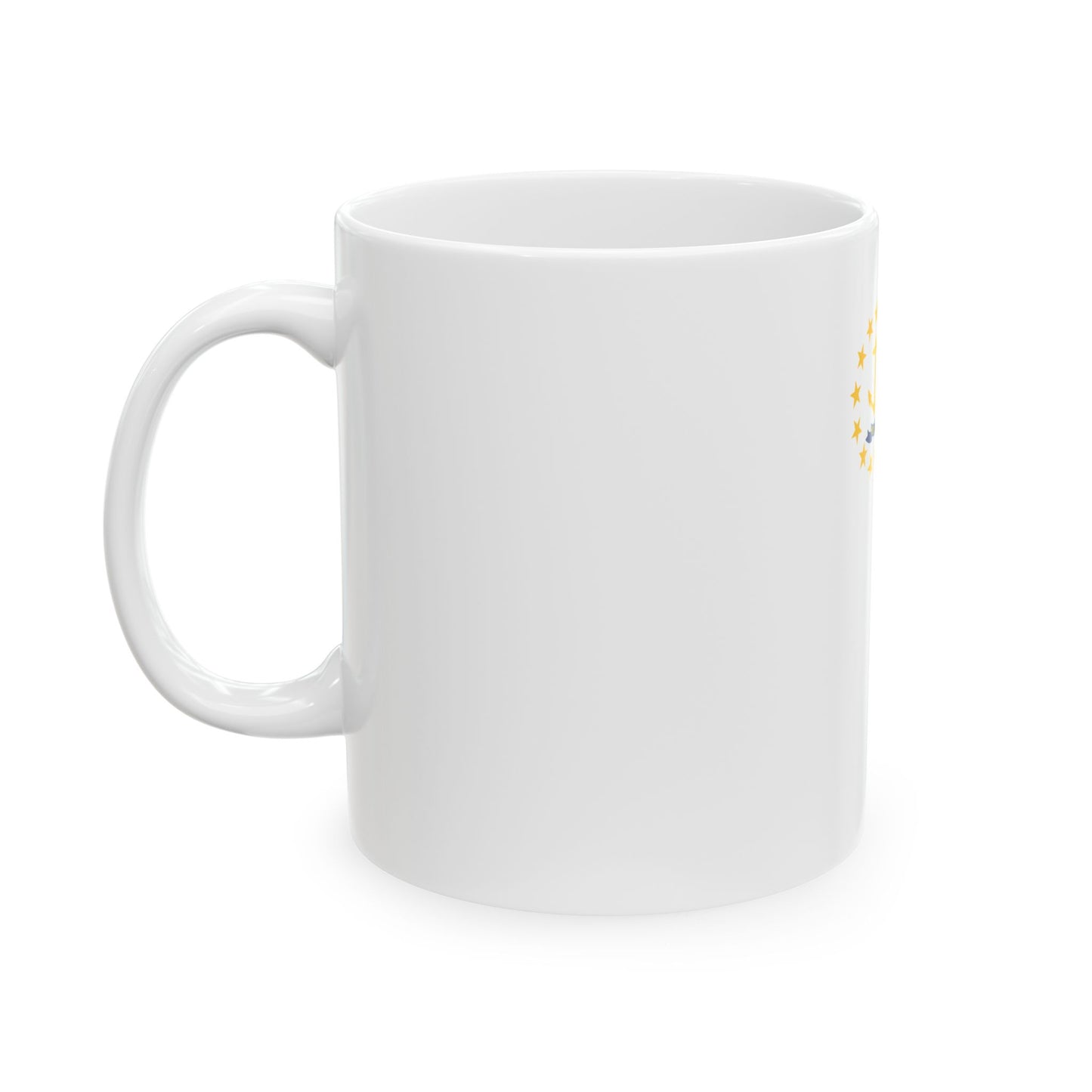 Flag-map of Rhode Island (United States) White Coffee Mug