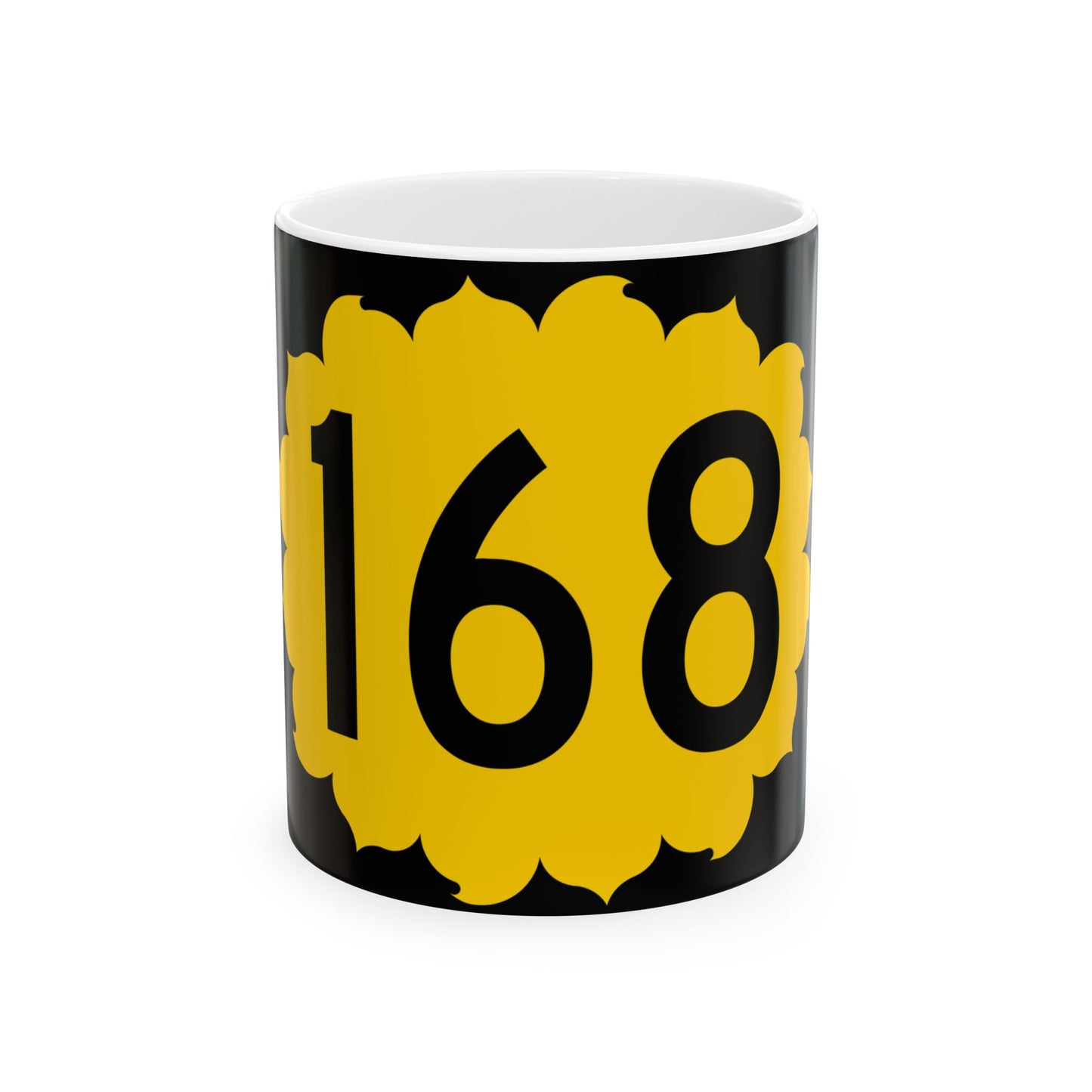 K-168 (Kansas) (Road Sign) White Coffee Mug