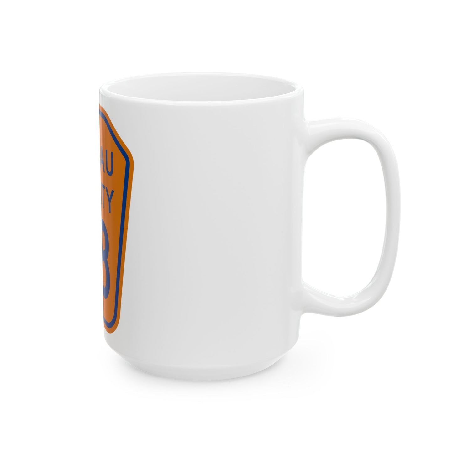 Nassau County 28 NY (New York) (Road Sign) White Coffee Mug