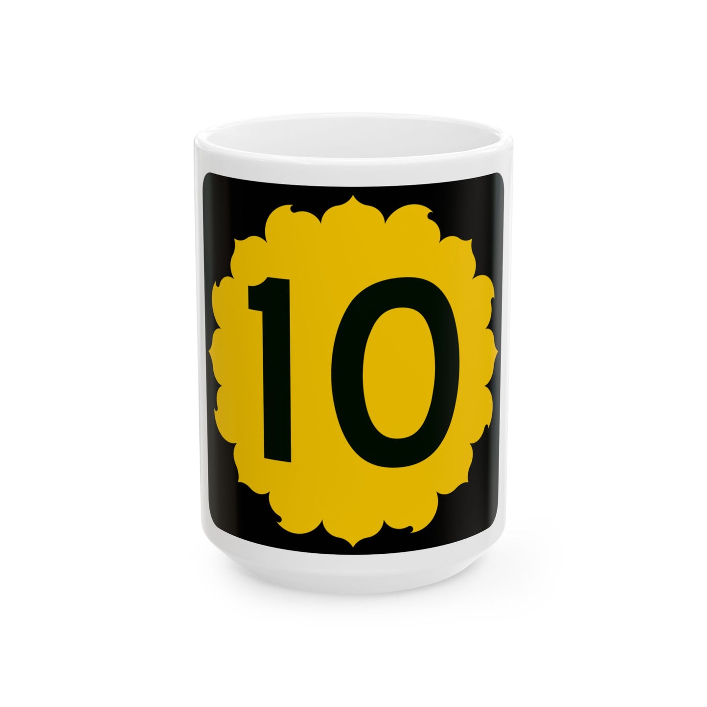 K-10 (Kansas) (Road Sign) White Coffee Mug