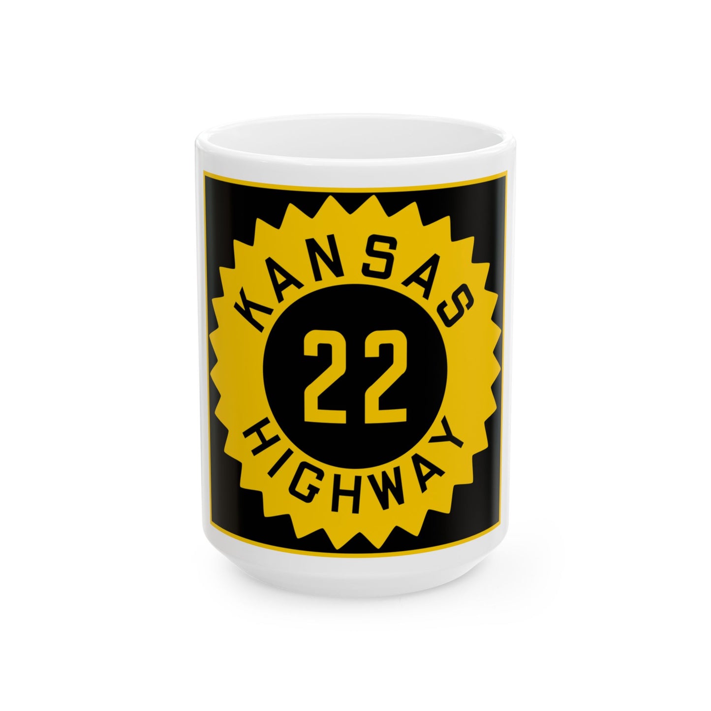 K-22 1926 (Kansas) (Road Sign) White Coffee Mug