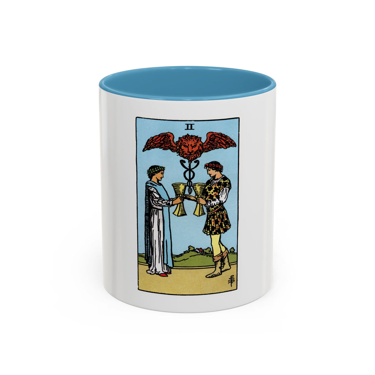 The 2 of Cups (Tarot Card) Accent Coffee Mug