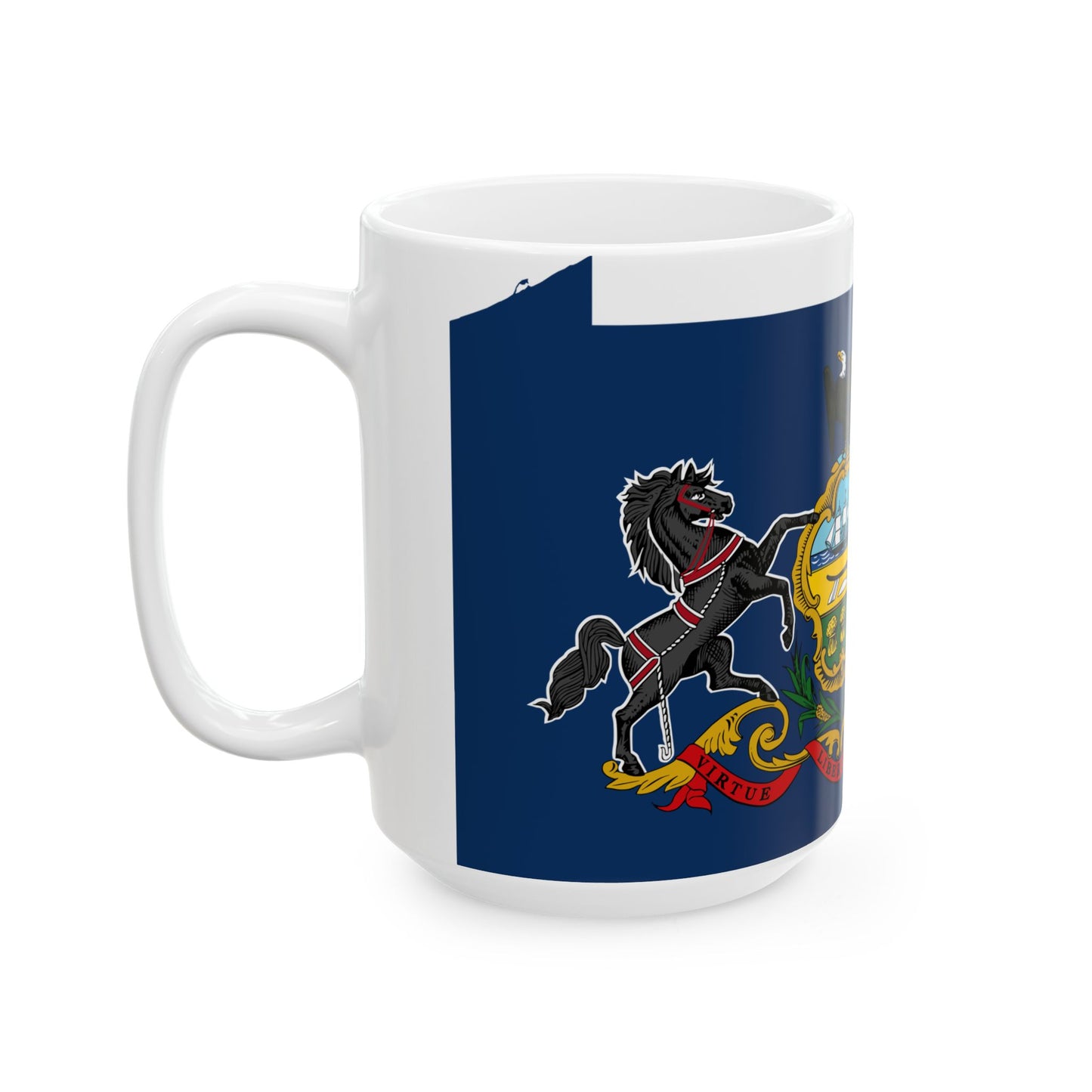 Flag-map of Pennsylvania (United States) White Coffee Mug