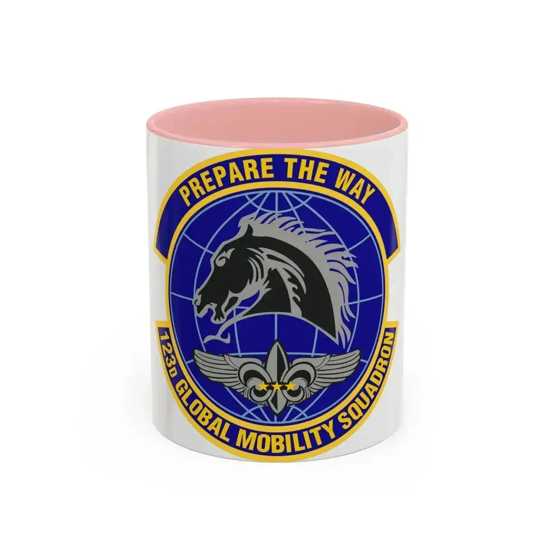 123d Global Mobility Squadron (U.S. Air Force) Accent Coffee Mug 11oz Pink - Go Mug Yourself