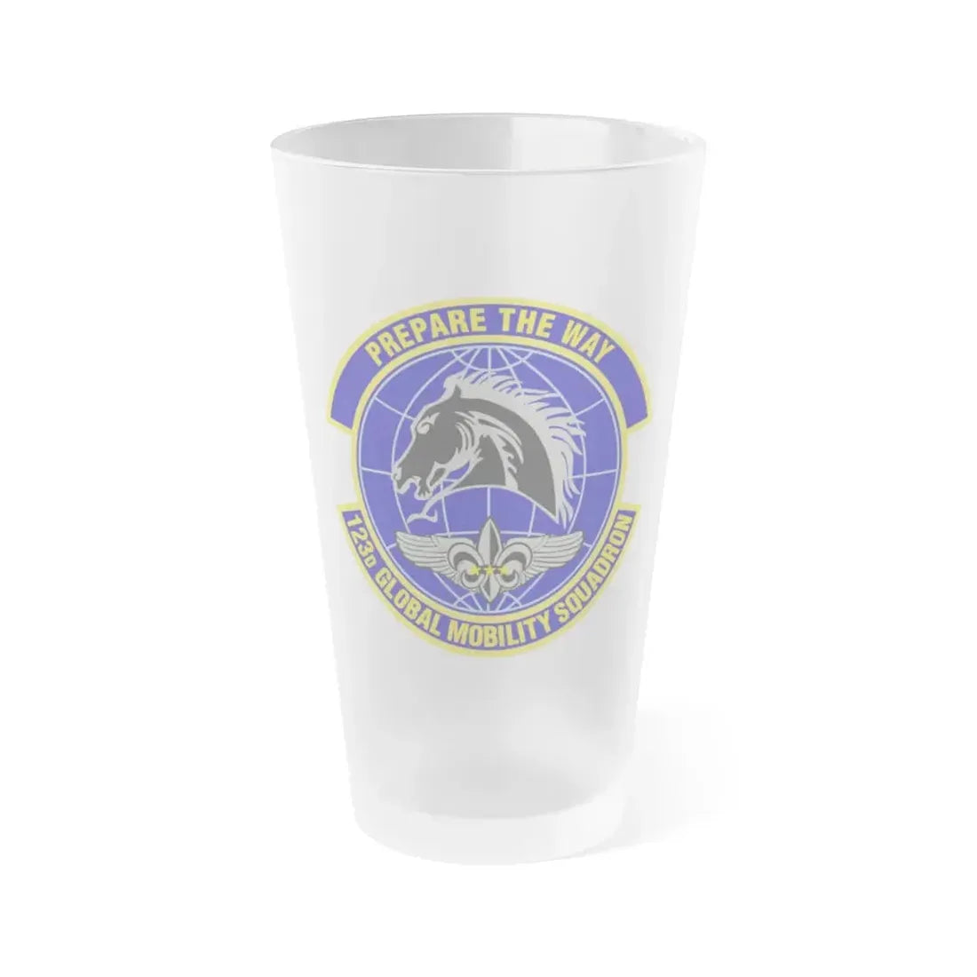 123d Global Mobility Squadron (U.S. Air Force) Frosted Pint Glass 16oz 16oz Frosted - Go Mug Yourself