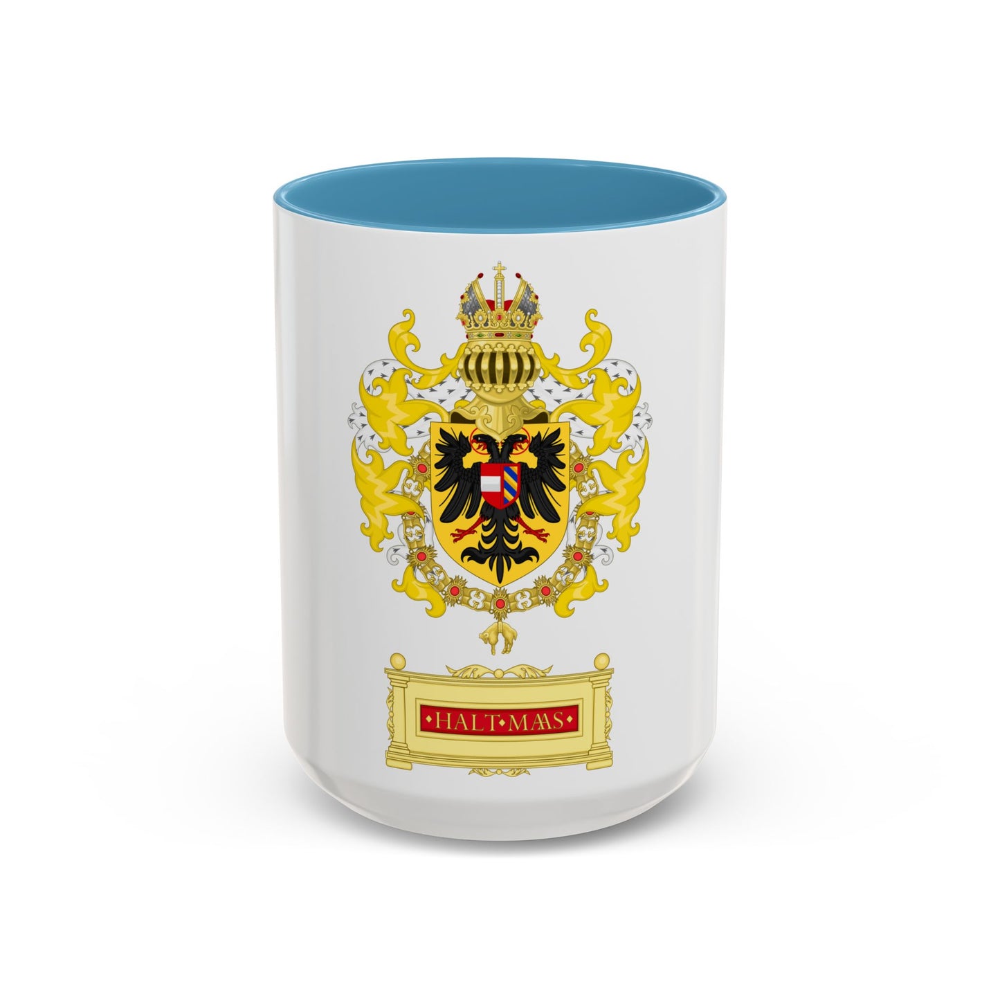 Ornamented Coat of Arms of Maximilian I, Holy Roman Emperor - Accent Coffee Mug