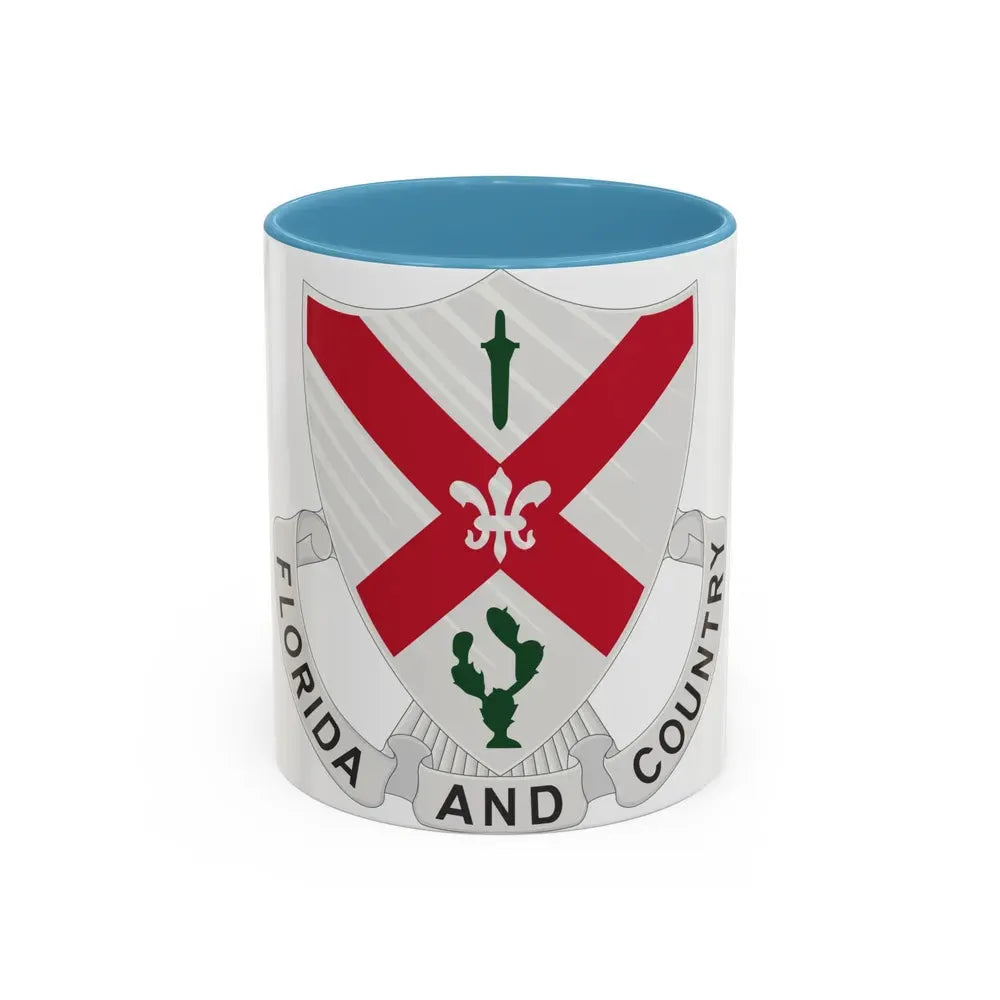 124th Infantry Regiment (U.S. Army) Accent Coffee Mug 11oz Light Blue - Go Mug Yourself