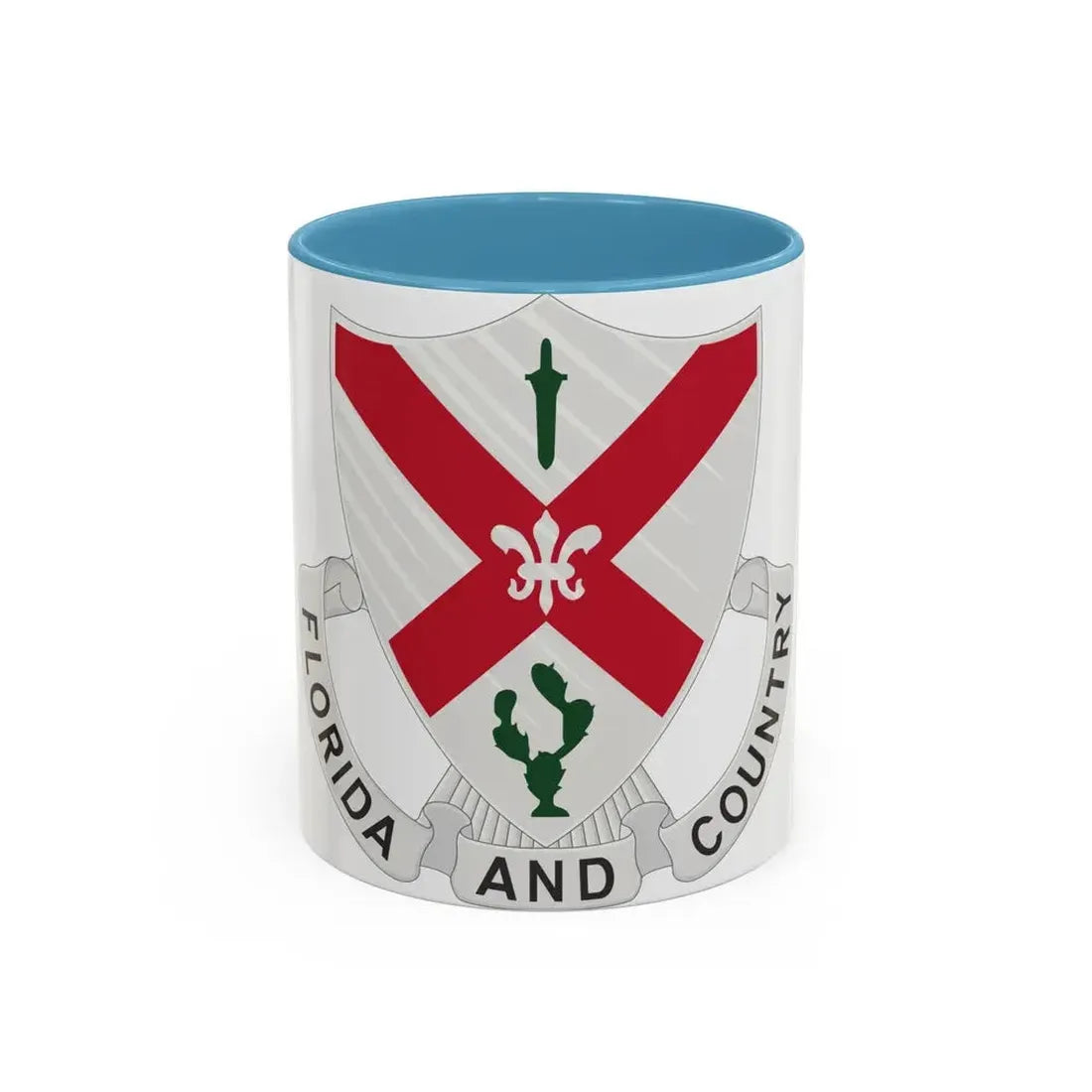 124th Infantry Regiment (U.S. Army) Accent Coffee Mug 11oz Light Blue - Go Mug Yourself