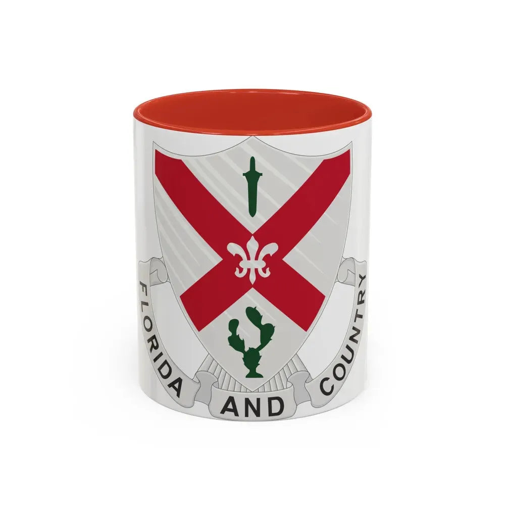 124th Infantry Regiment (U.S. Army) Accent Coffee Mug 11oz Red - Go Mug Yourself
