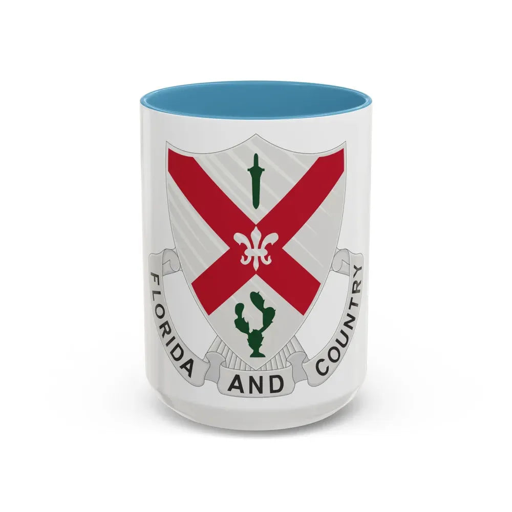 124th Infantry Regiment (U.S. Army) Accent Coffee Mug 15oz Light Blue - Go Mug Yourself