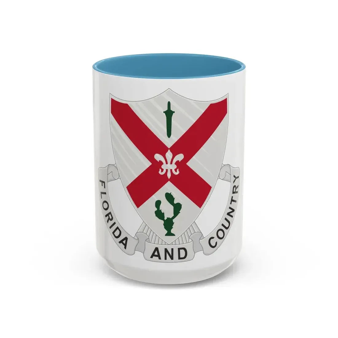124th Infantry Regiment (U.S. Army) Accent Coffee Mug 15oz Light Blue - Go Mug Yourself