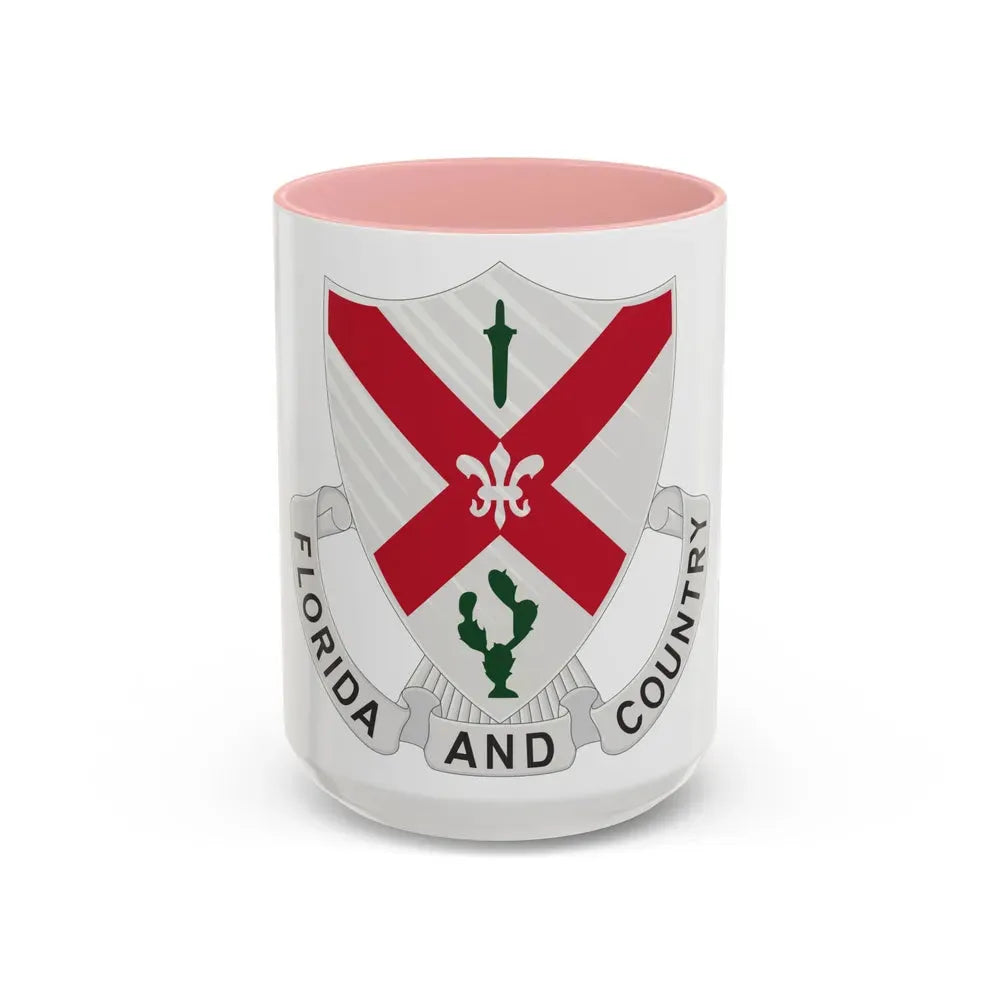124th Infantry Regiment (U.S. Army) Accent Coffee Mug 15oz Pink - Go Mug Yourself