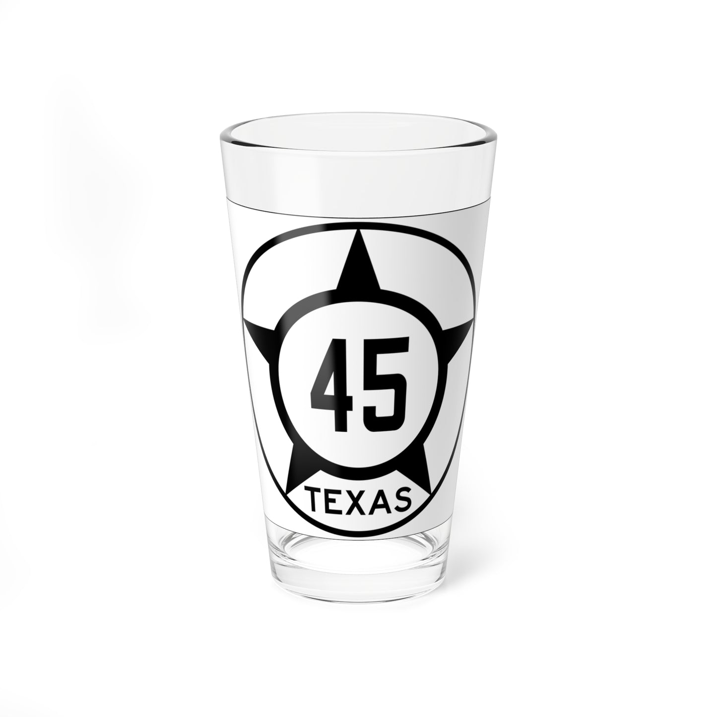 Old Texas 45 (Texas) (Road Sign) Pint Glss 16oz