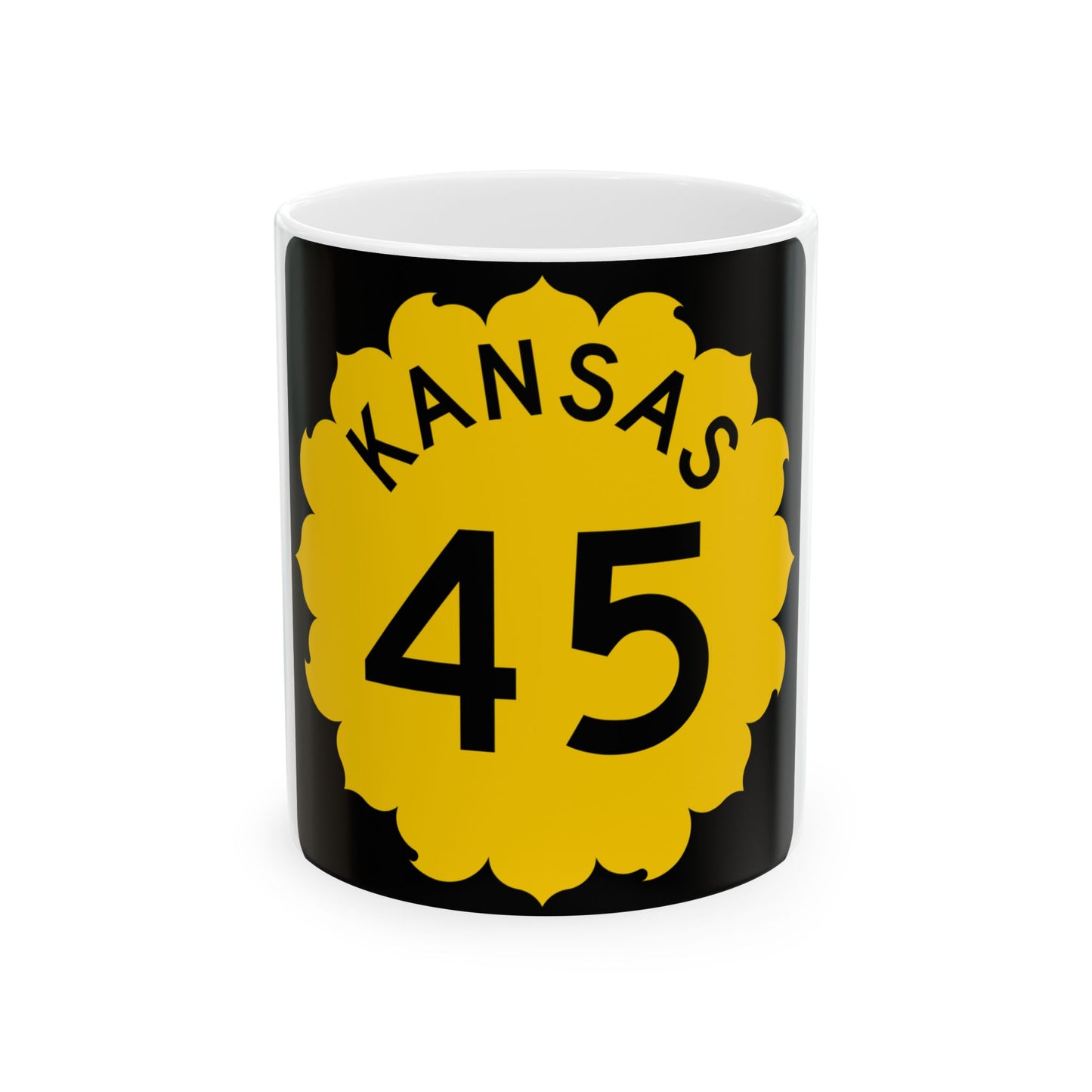 K-45 1962 (Kansas) (Road Sign) White Coffee Mug