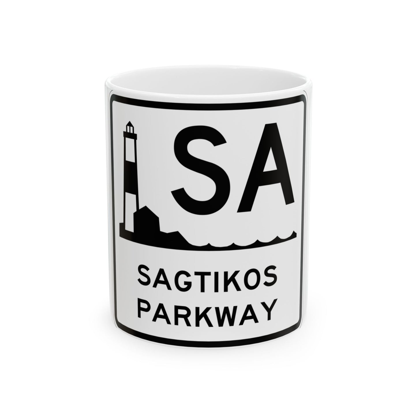 Sagtikos Pkwy Shield (New York) (Road Sign) White Coffee Mug
