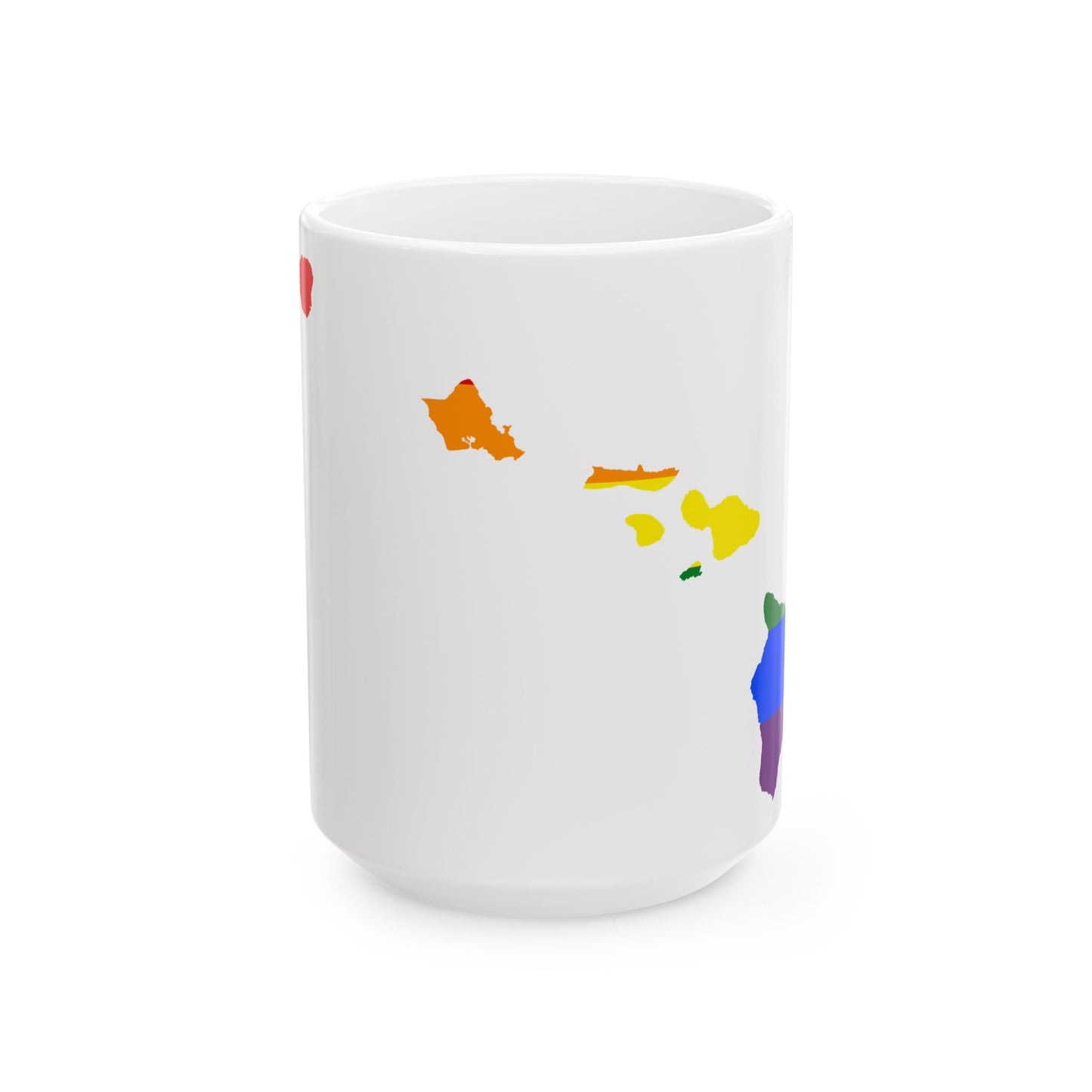 LGBT flag map of Hawaii (United States) White Coffee Mug