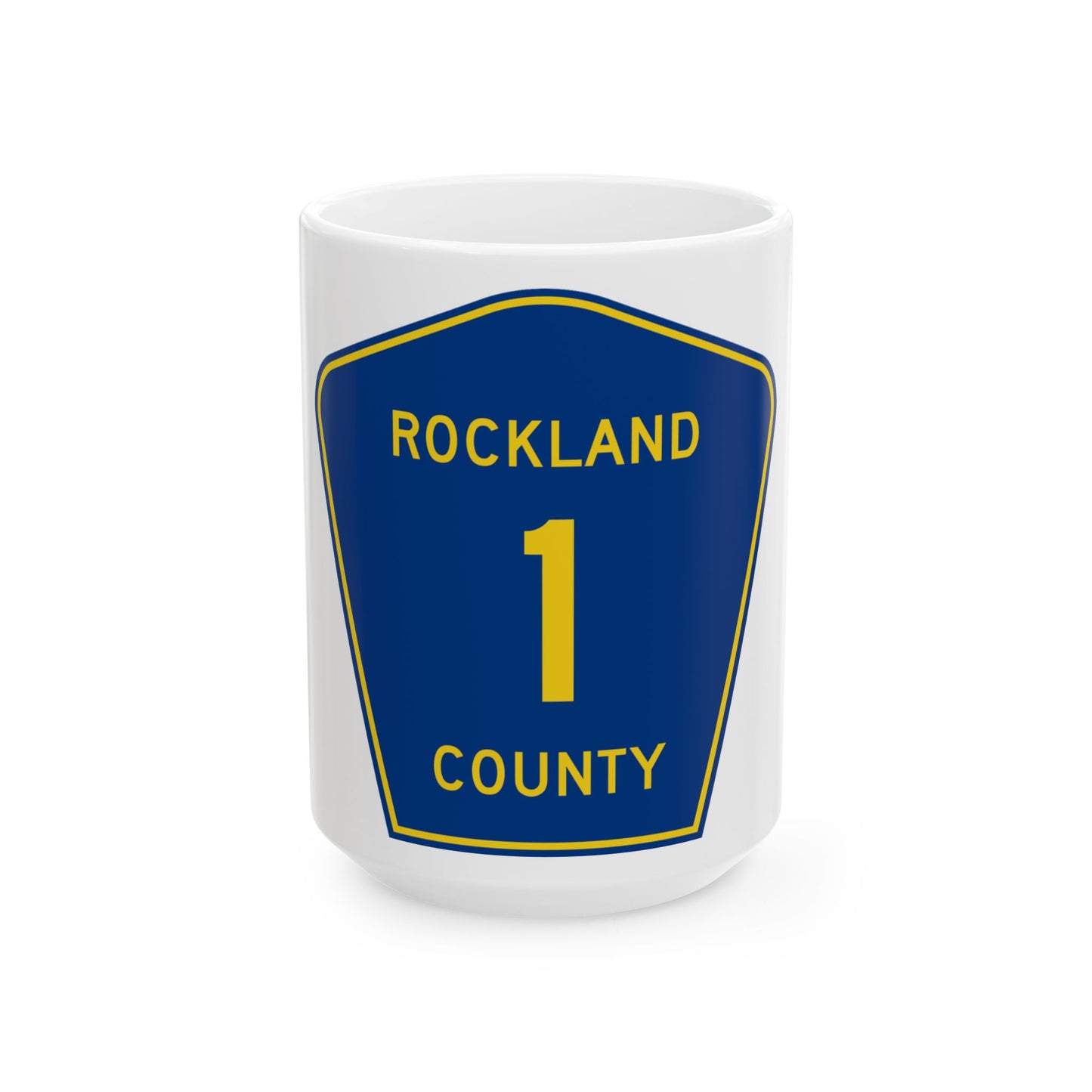 Rockland County 1 (New York) (Road Sign) White Coffee Mug