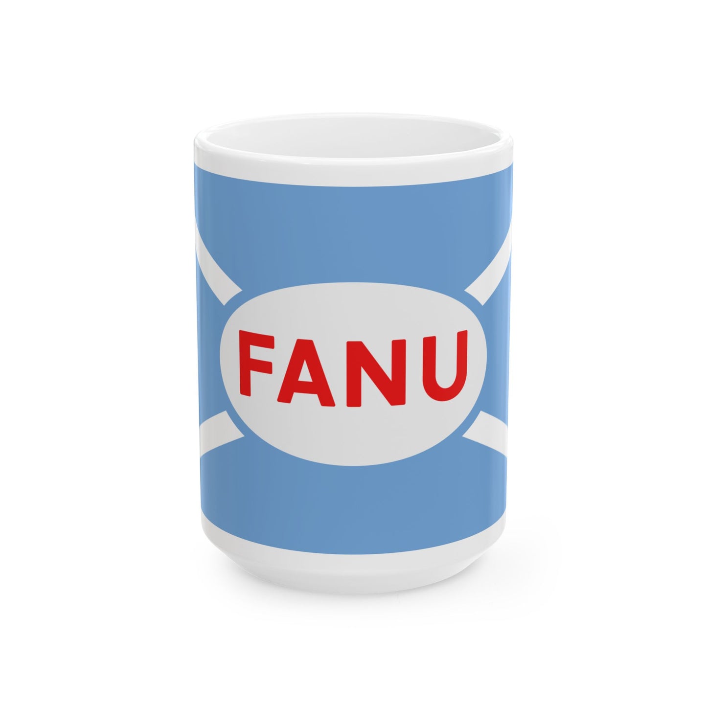 House flag of the Argentine Overseas Shipping Fleet FANU (Argentina) White Coffee Mug