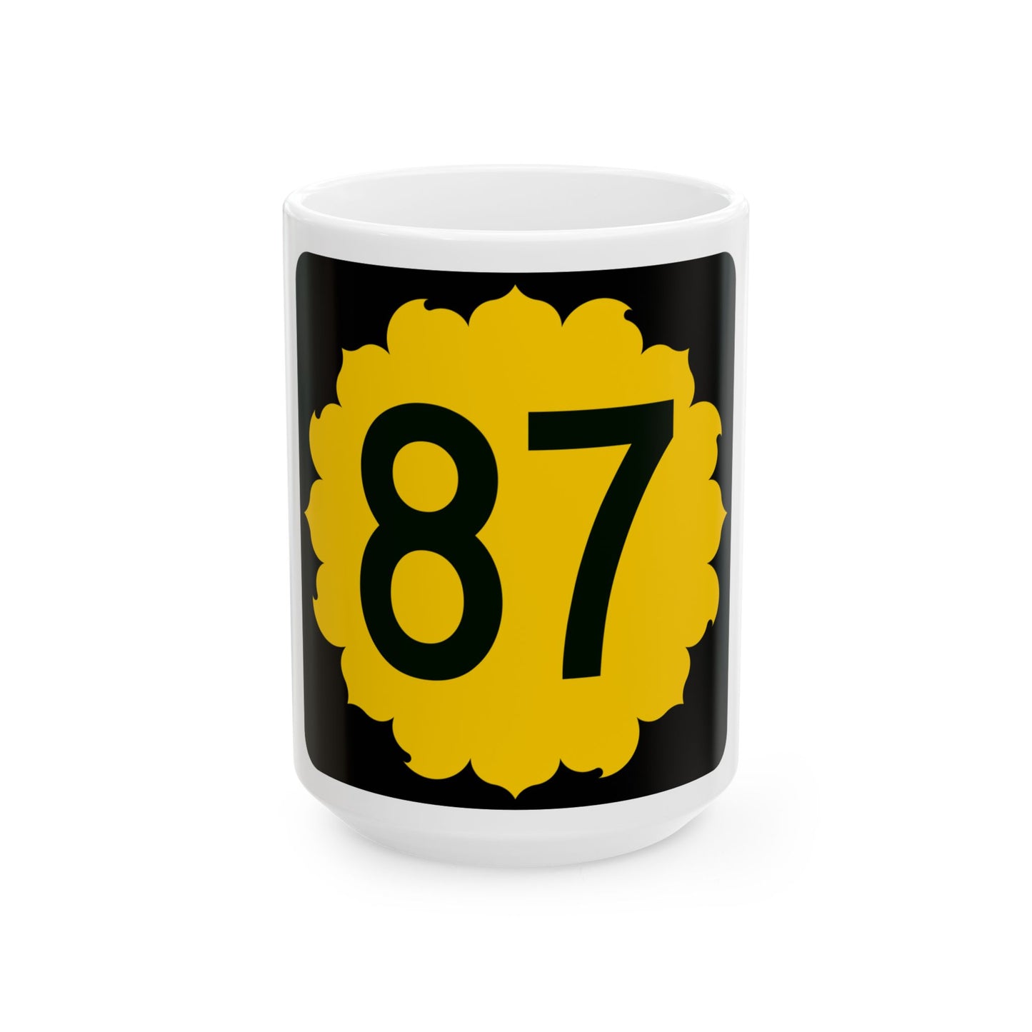 K-87 (Kansas) (Road Sign) White Coffee Mug
